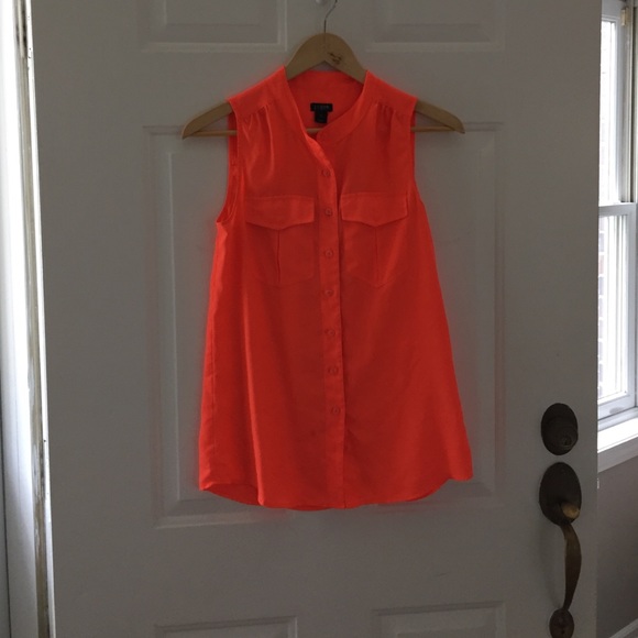 Bright orange/coral tank by J.Crew.