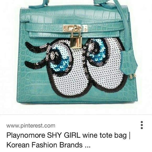 Playnomore shy girl wine tote purse