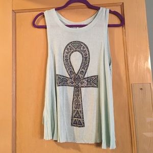 Mint green tulip style tank