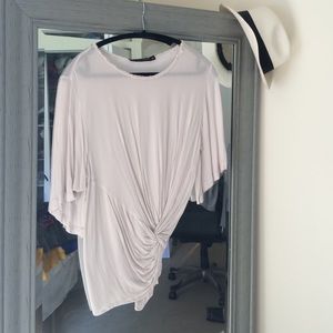 Zara scrunch blouse -beige/cream