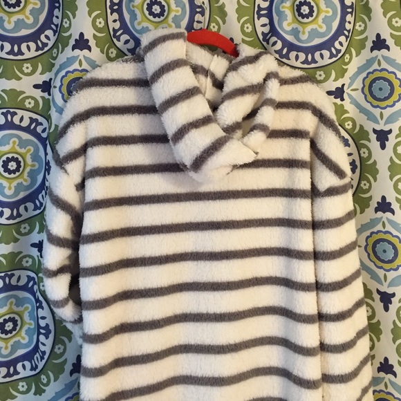 P.J. Salvage White and Gray Striped Hooded Jacket - Picture 2 of 3