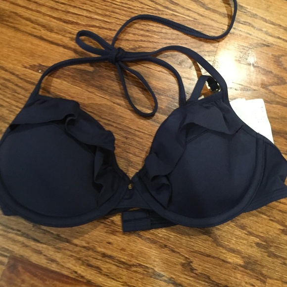 Gilly Hicks small navy bathing suit top