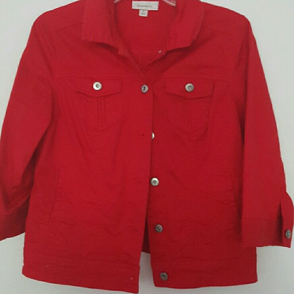 DRESSBARN apple red jean jacket