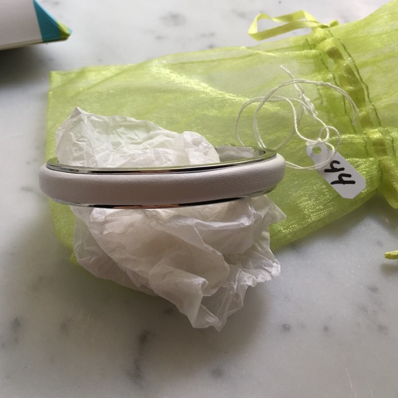 White leather bracelet, new, never used