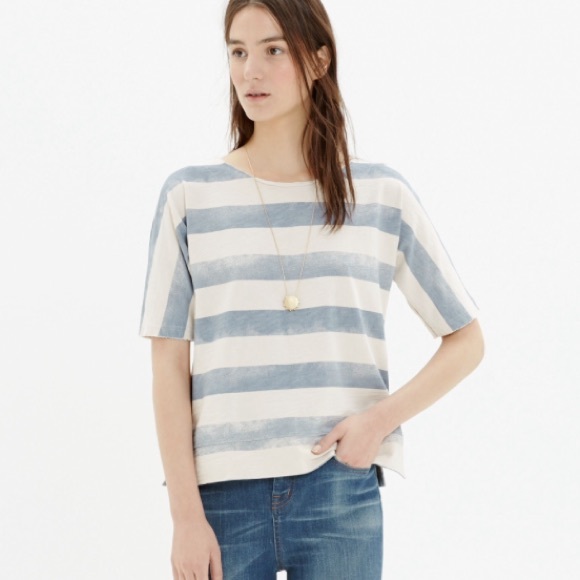 Madewell cloud tee - raindrop blue striped