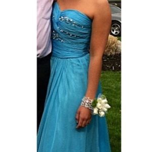 Angela & Alison Sky blue prom gown with sequence
