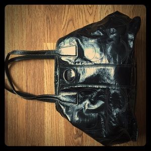 Coach black leather bag