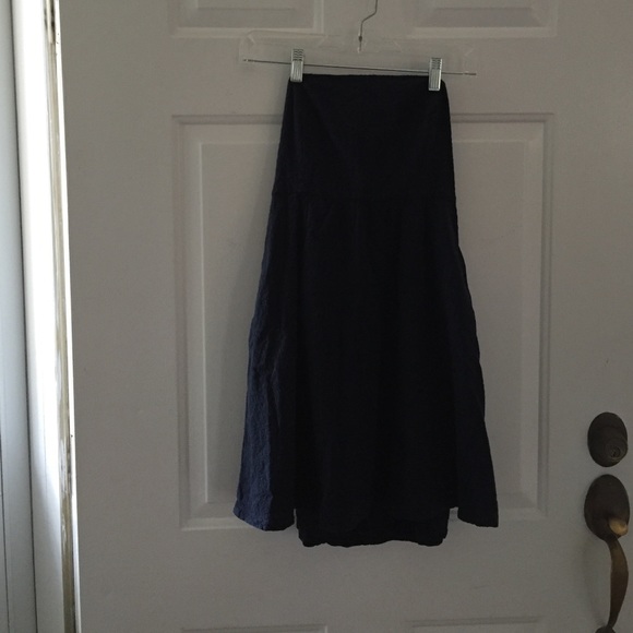 Strapless lace dress in navy from Zara