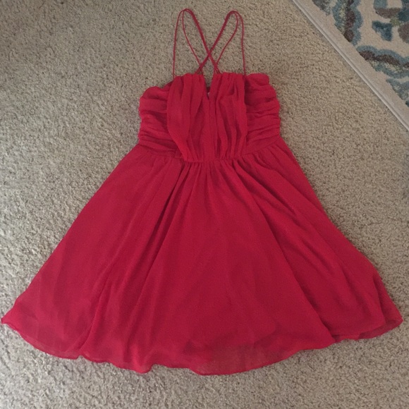 Flowy red dress