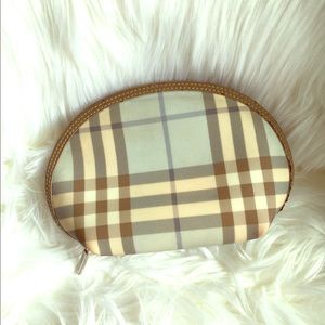 Auth Burberry nova check makeup bag cosmetics case