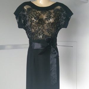 Lace pencil evening dress by Mango