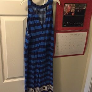 Blue striped dress