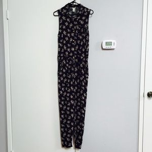 Floral Drawstring Jumpsuit