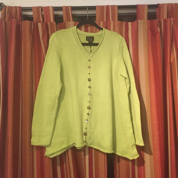 Bright green loose fitting sweater