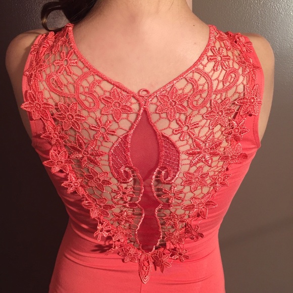 Coral Bodycon Dress - Picture 4 of 4