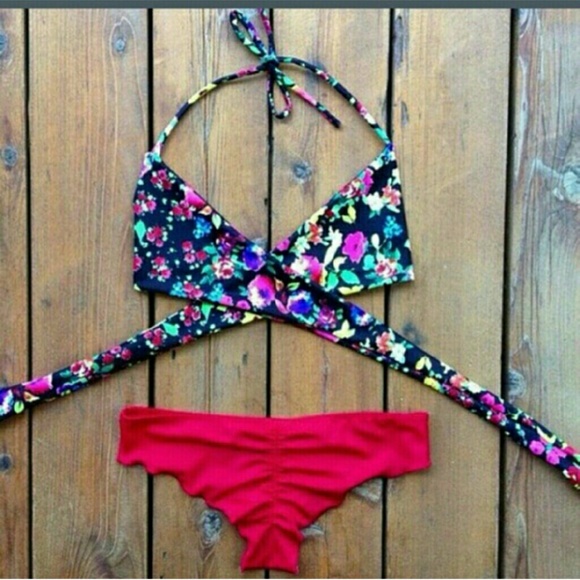 New Floral Wrap Bikini Showtime Boutique