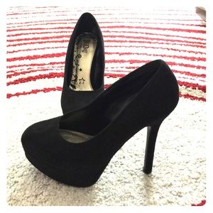 Black suede heels