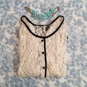 Sheer lace cardigan