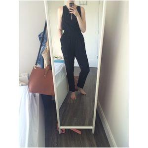 Black overalls with pockets