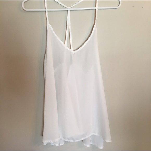 Chiffon White Tank - Picture 2 of 3