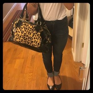 Audrey Brooke Leopard Paramount Leather Satchel