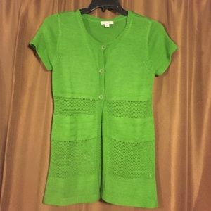 Green short sleeve sweater tunic