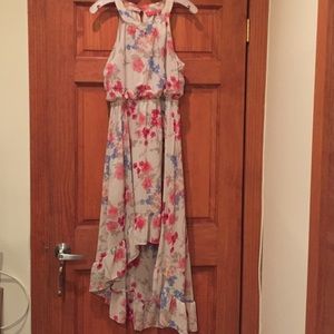 Floral print high low dress