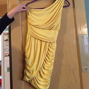 Summer yellow one shoulder dress