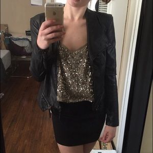 A&F Gold Sequin Crop Top