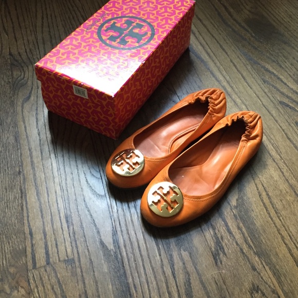 Orange Tory Burch Reva flats