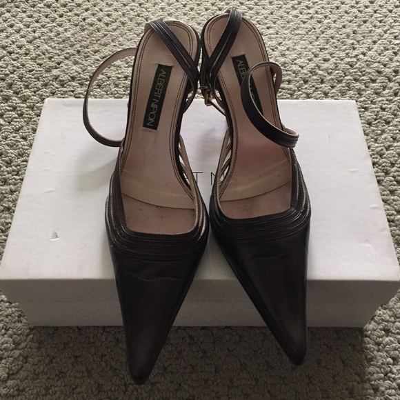 Albert Nipon brown leather bridesmaid shoes 7