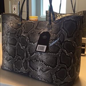 Christian Siriano Faux Snake Skin Purse - grey