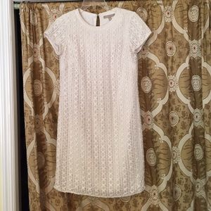 Banana Republic White Eyelet Shift Dress SZ 6