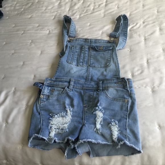 Jean short overalls