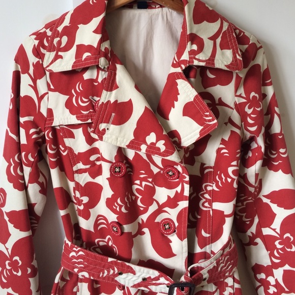 floral pattern trench coat