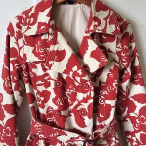 floral pattern trench coat