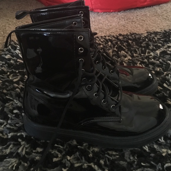 Charlotte Russe Black Combat Boots