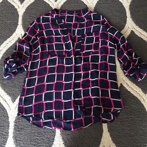 Sheer button down top