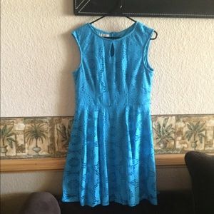 Blue Lace Cocktail Dress