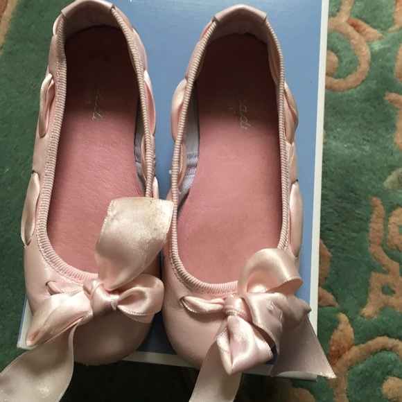 Jacadi pink bow ballerinas