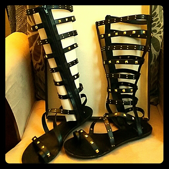 Gold Stud Gladiator sandals #new