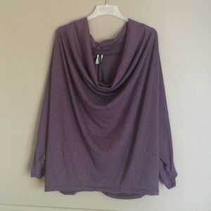 Purple long sleeved, cowl neck top. Size 2X