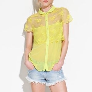 Zara Neon Lace top