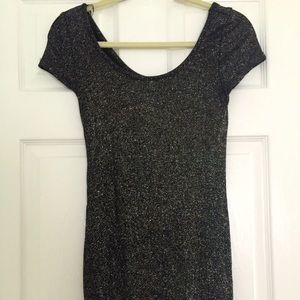 FOREVER 21 black bodycon dress with glitter