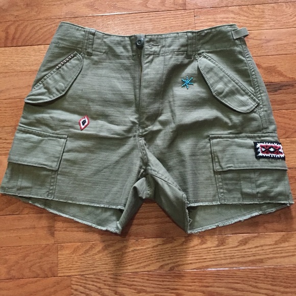 RL Denim & Supply Cargo Shorts w Bead Accents