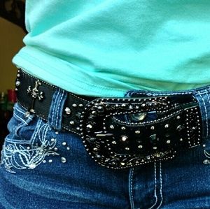 Black Western/Southern Genuine Leather Belt