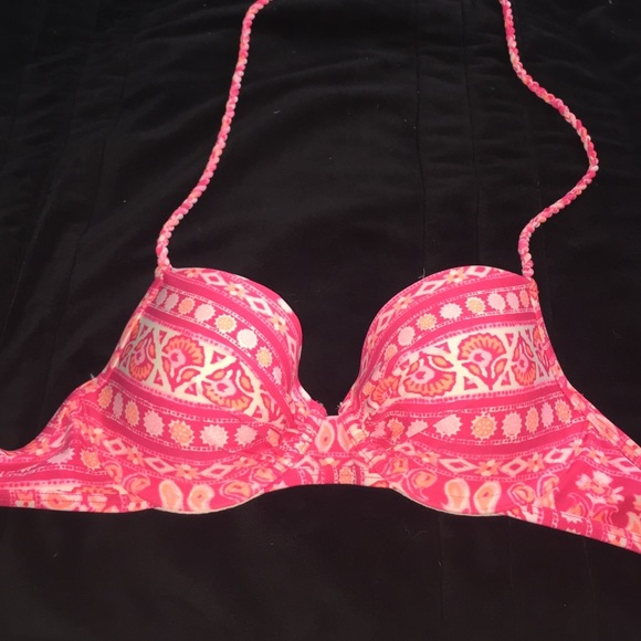 Pink paisley bikini top