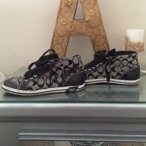 Coach mid top tennis shoes