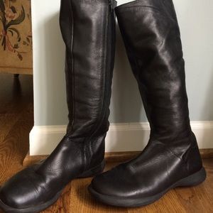black leather boots