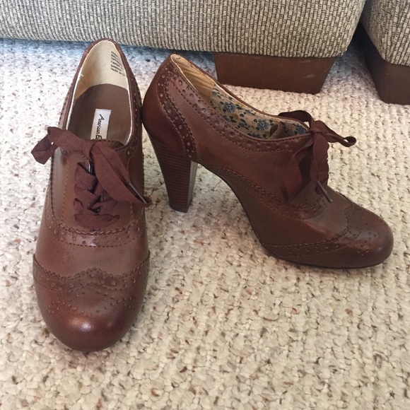 Brown High Heel Oxfords American Eagle